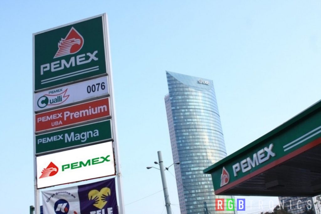 Pantalla gigante publicitaria gasolineras